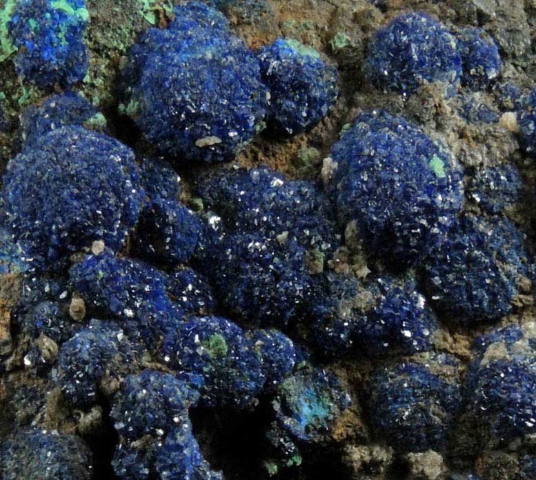 Azurite with minor Malachite from Cole Mine, Bisbee, Warren District, Cochise County, Arizona