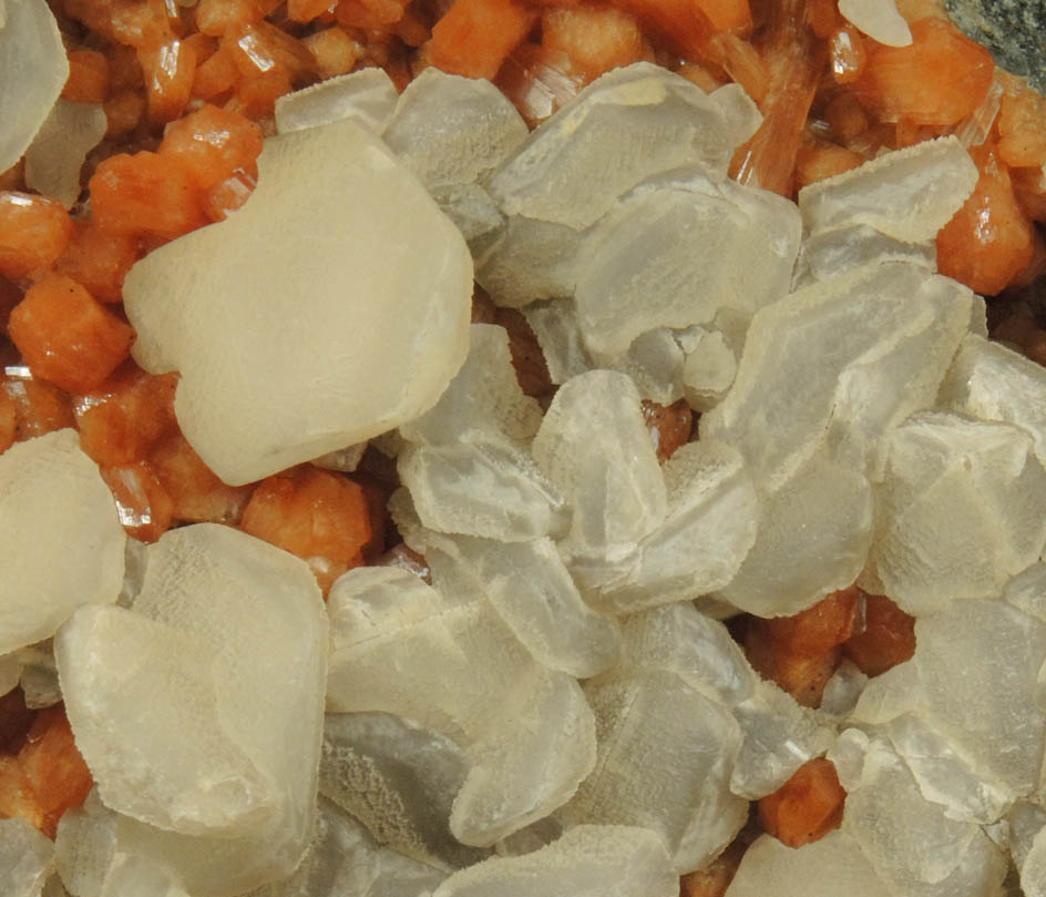 Stilbite and Calcite from Moore's Station Quarry, 44 km northeast of Philadelphia, Mercer County, New Jersey