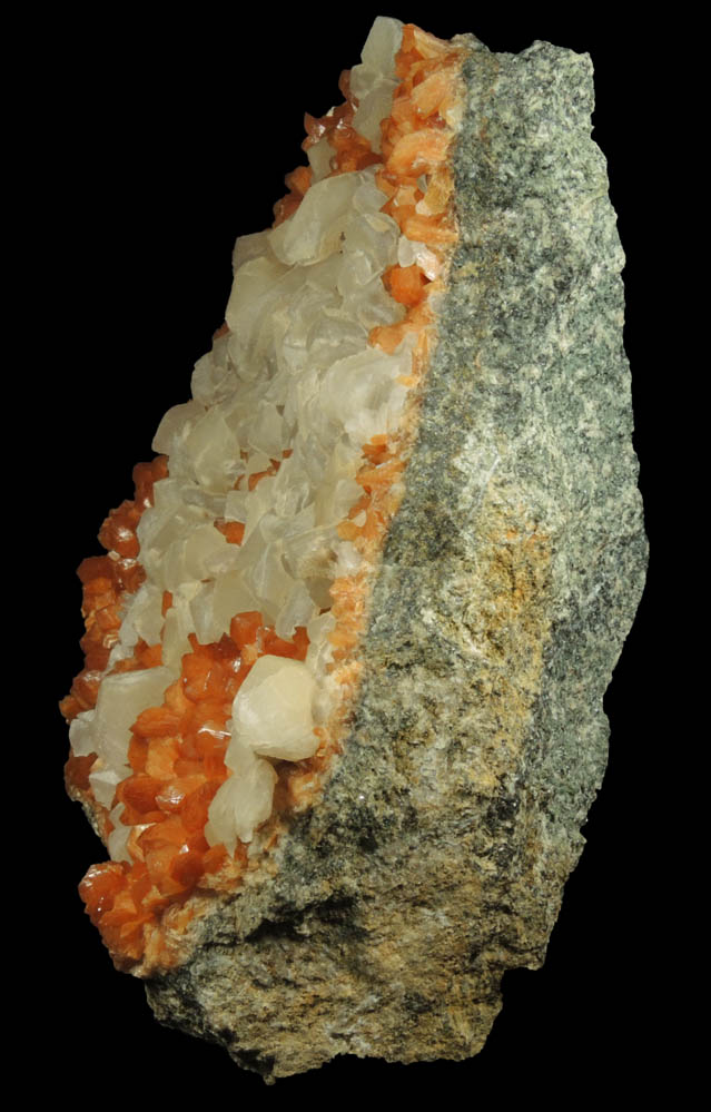 Stilbite and Calcite from Moore's Station Quarry, 44 km northeast of Philadelphia, Mercer County, New Jersey