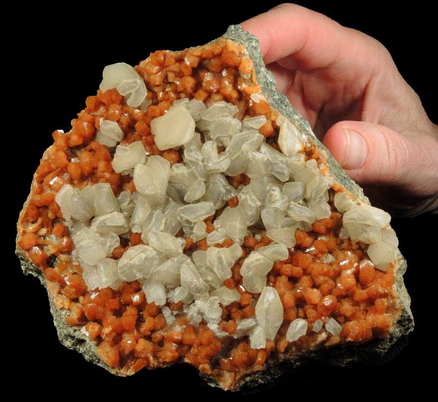 Stilbite and Calcite from Moore's Station Quarry, 44 km northeast of Philadelphia, Mercer County, New Jersey