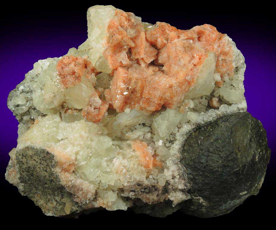 Gmelinite on Datolite from Upper New Street Quarry, Paterson, Passaic County, New Jersey
