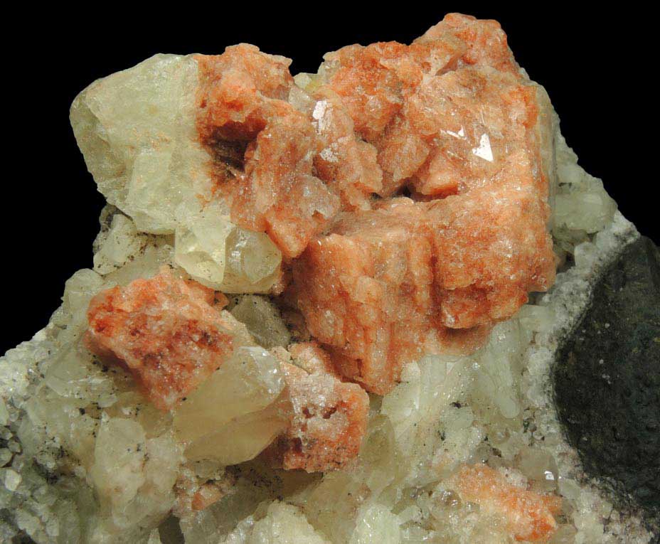 Gmelinite on Datolite from Upper New Street Quarry, Paterson, Passaic County, New Jersey