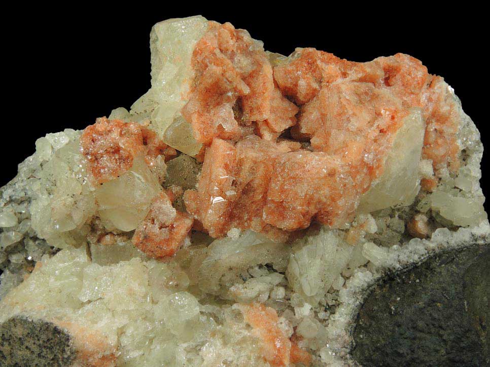 Gmelinite on Datolite from Upper New Street Quarry, Paterson, Passaic County, New Jersey