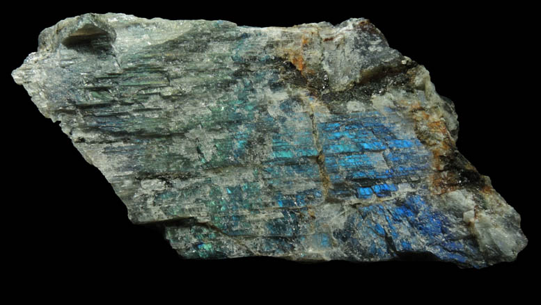 Anorthite var. Labradorite (lamellar-twinned) from Nain, Labrador, Newfoundland, Canada (Type Locality for Labradorite)