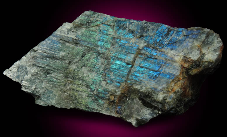 Anorthite var. Labradorite (lamellar-twinned) from Nain, Labrador, Newfoundland, Canada (Type Locality for Labradorite)