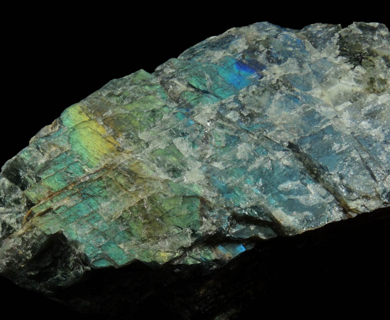 Anorthite var. Labradorite (lamellar-twinned) from Nain, Labrador, Newfoundland, Canada (Type Locality for Labradorite)