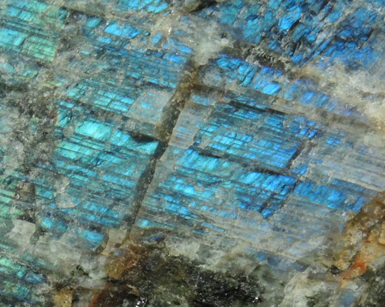 Anorthite var. Labradorite (lamellar-twinned) from Nain, Labrador, Newfoundland, Canada (Type Locality for Labradorite)