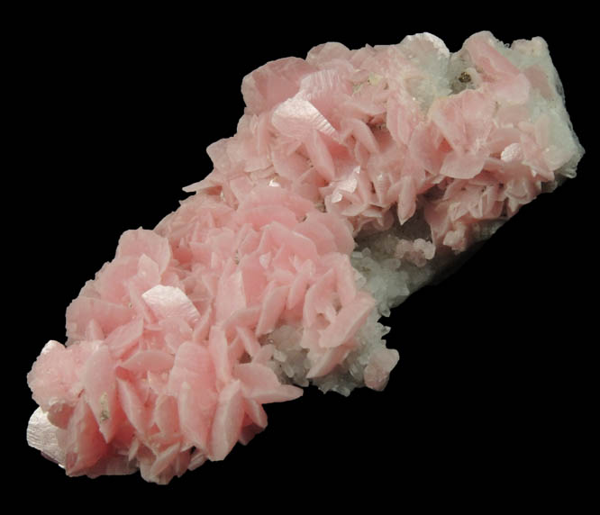 Rhodochrosite on Quartz with minor Pyrite from Silverton District, San Juan County, Colorado