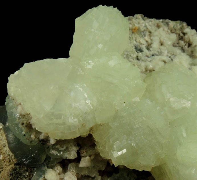 Prehnite from Lower New Street Quarry, Paterson, Passaic County, New Jersey