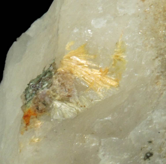 Carpholite on Quartz from Horn Slavkov (Schlaggenwald), Karlovy Vary Region, Bohemia, Czech Republic (Type Locality for Carpholite)