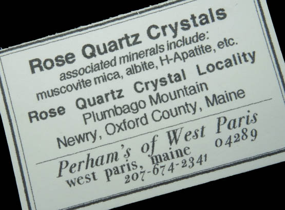 Quartz var. Rose Quartz Crystals on Albite with Muscovite from Rose Quartz Locality, Plumbago Mountain, Newry, Oxford County, Maine