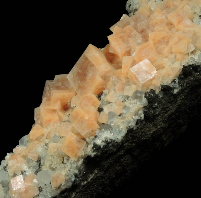 Chabazite with Quartz and Calcite from Upper New Street Quarry, Paterson, Passaic County, New Jersey