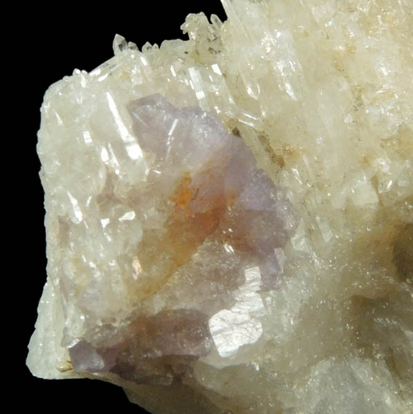 Fluorapatite on Quartz from Harvard Quarry, Noyes Mountain, Greenwood, Oxford County, Maine