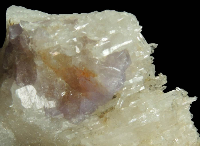 Fluorapatite on Quartz from Harvard Quarry, Noyes Mountain, Greenwood, Oxford County, Maine