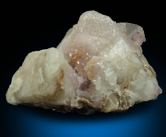 Quartz var. Rose Quartz Crystals on Milky Quartz from Rose Quartz Locality, Plumbago Mountain, Newry, Oxford County, Maine