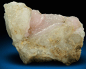 Quartz var. Rose Quartz Crystals on Milky Quartz from Rose Quartz Locality, Plumbago Mountain, Newry, Oxford County, Maine