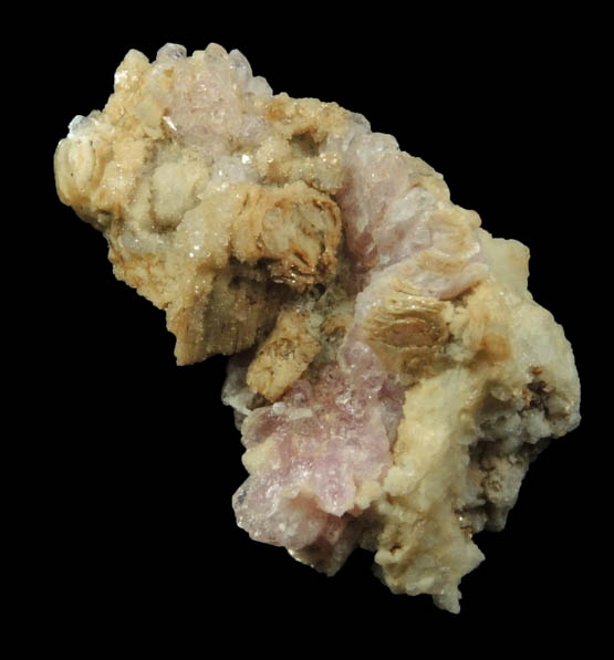 Quartz var. Rose Quartz Crystals on Albite with Muscovite from Rose Quartz Locality, Plumbago Mountain, Newry, Oxford County, Maine