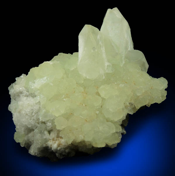 Datolite on Prehnite from Francisco Brothers Quarry, Great Notch, Passaic County, New Jersey