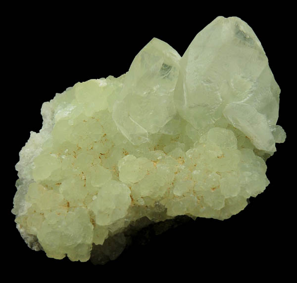 Datolite on Prehnite from Francisco Brothers Quarry, Great Notch, Passaic County, New Jersey