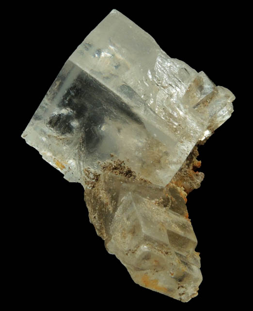 Halite over remnants of wood from mine timber from Wieliczka Mine, Malopolskie, Poland