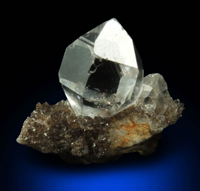 Quartz var. Herkimer Diamonds on drusy Herkimer Diamonds from Middleville, Herkimer County, New York