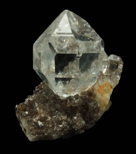 Quartz var. Herkimer Diamonds on drusy Herkimer Diamonds from Middleville, Herkimer County, New York