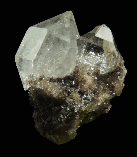 Quartz var. Herkimer Diamonds on drusy Herkimer Diamonds from Middleville, Herkimer County, New York