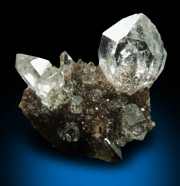 Quartz var. Herkimer Diamonds on drusy Herkimer Diamonds from Middleville, Herkimer County, New York