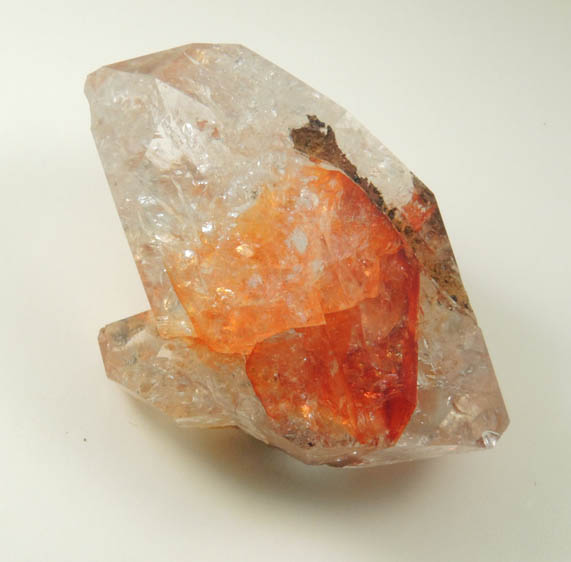 Quartz var. Herkimer Diamond with red Hematite from Paradise Falls, Newport, Herkimer County, New York