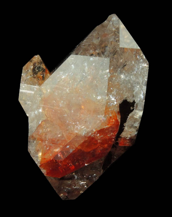 Quartz var. Herkimer Diamond with red Hematite from Paradise Falls, Newport, Herkimer County, New York