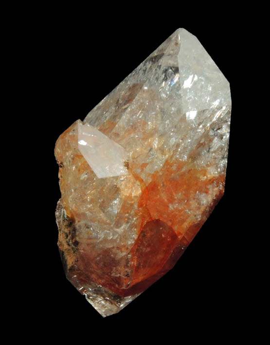 Quartz var. Herkimer Diamond with red Hematite from Paradise Falls, Newport, Herkimer County, New York