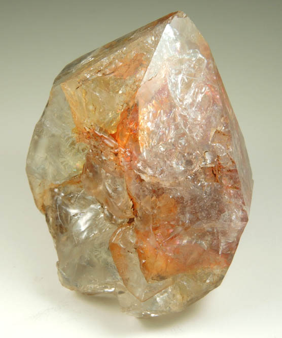 Quartz var. Herkimer Diamond with red Hematite from Paradise Falls, Newport, Herkimer County, New York