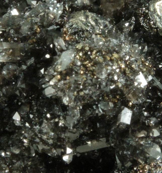 Pyrite coated with Bitumen intermixed with Quartz and Dolomite from Eastern Rock Products Quarry (Benchmark Quarry), St. Johnsville, Montgomery County, New York