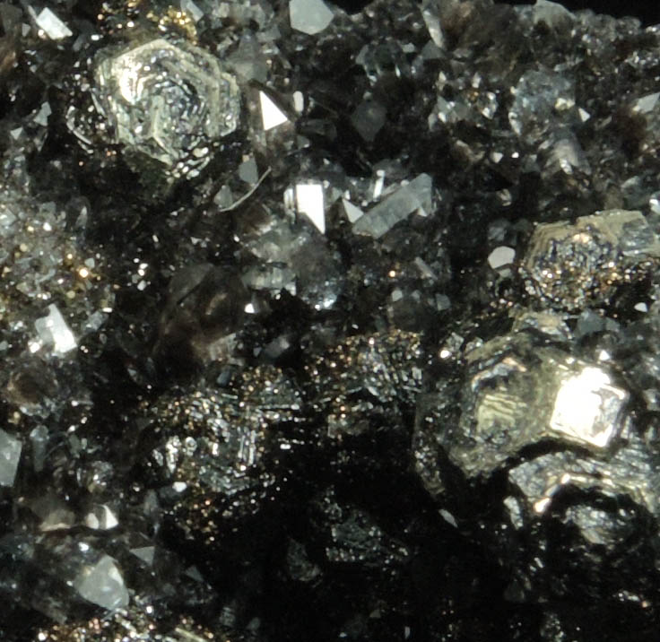 Pyrite coated with Bitumen intermixed with Quartz and Dolomite from Eastern Rock Products Quarry (Benchmark Quarry), St. Johnsville, Montgomery County, New York