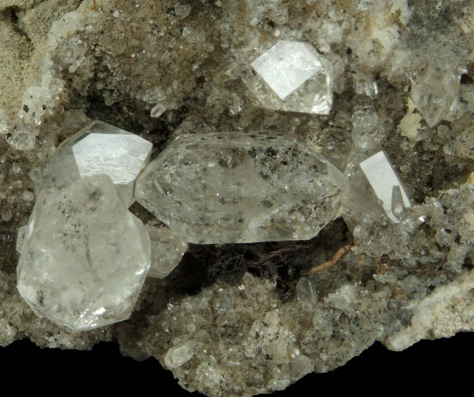 Quartz var. Herkimer Diamonds from Crystal Grove, Lassellsville, Montgomery County, New York