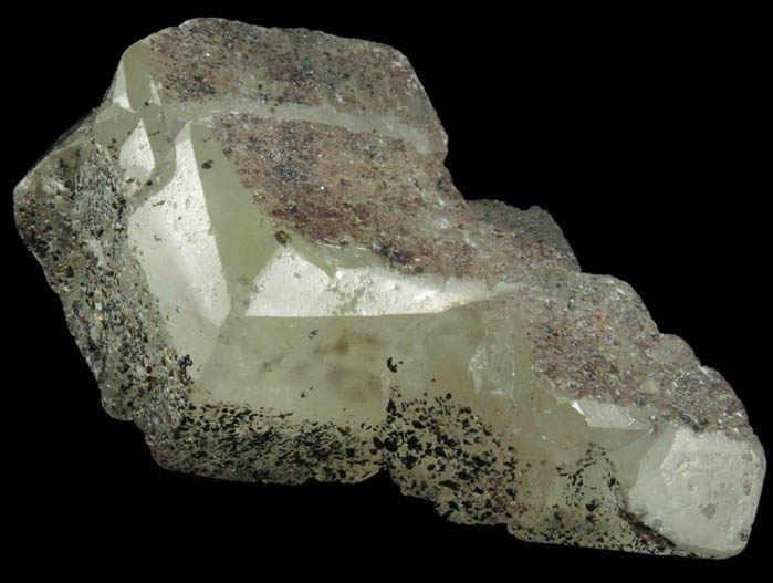 Calcite with Chalcopyrite and Hematite from St. Joe Mineral Resources #3 Mine (now ZCA), St. Lawrence County, New York