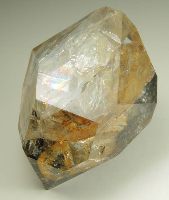 Quartz var. Herkimer Diamond with Hematite and Pyrite from Paradise Falls, Newport, Herkimer County, New York