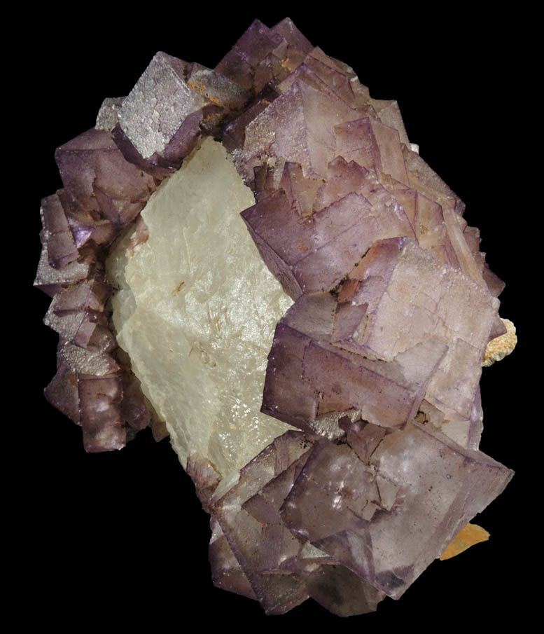 Fluorite over Calcite from East Faircloth Vein, Mundy's Landing, eastern shore of the Kentucky River, 12 km NE of Harrodsburg, Woodford County, Kentucky