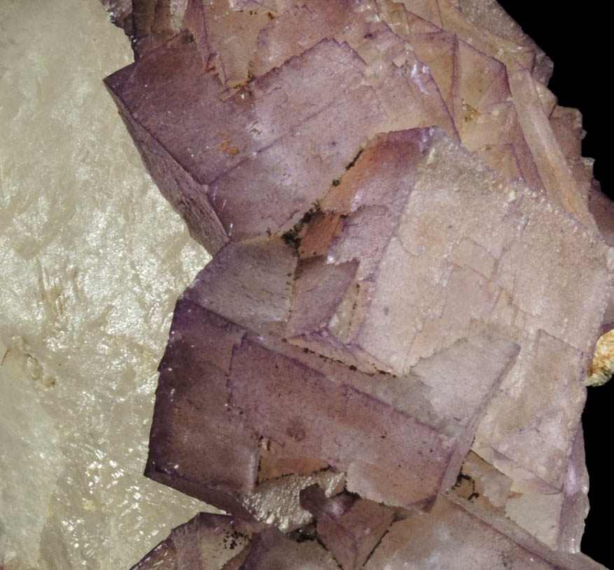 Fluorite over Calcite from East Faircloth Vein, Mundy's Landing, eastern shore of the Kentucky River, 12 km NE of Harrodsburg, Woodford County, Kentucky