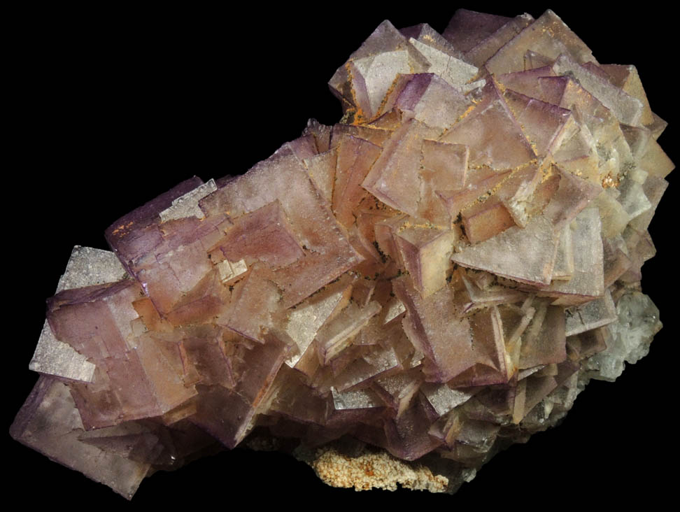 Fluorite over Calcite from East Faircloth Vein, Mundy's Landing, eastern shore of the Kentucky River, 12 km NE of Harrodsburg, Woodford County, Kentucky