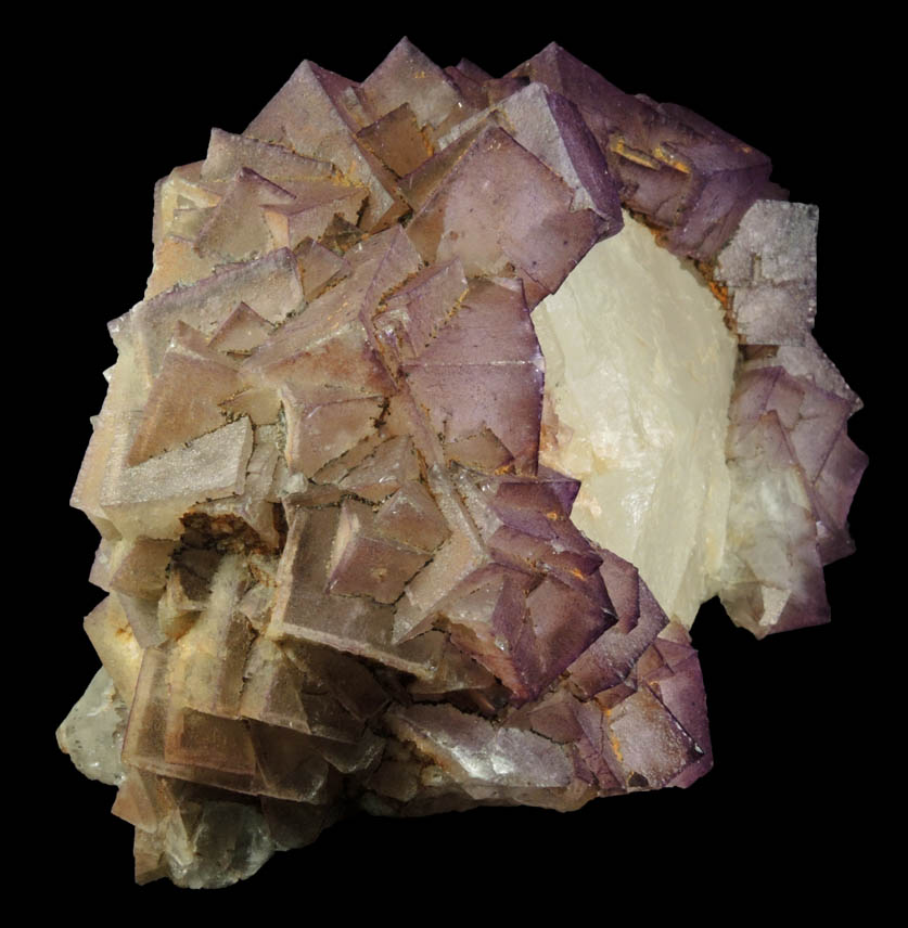 Fluorite over Calcite from East Faircloth Vein, Mundy's Landing, eastern shore of the Kentucky River, 12 km NE of Harrodsburg, Woodford County, Kentucky