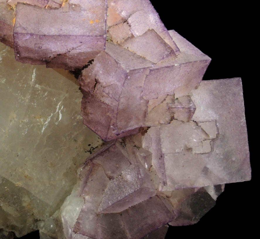 Fluorite over Calcite from East Faircloth Vein, Mundy's Landing, eastern shore of the Kentucky River, 12 km NE of Harrodsburg, Woodford County, Kentucky