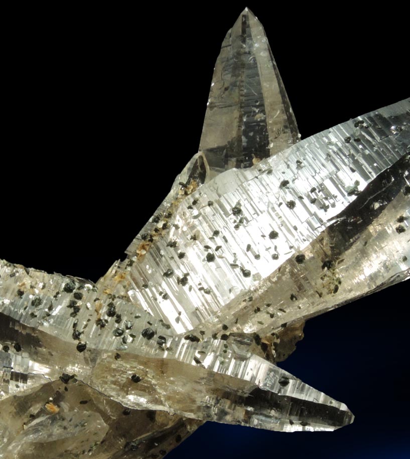 Quartz var. Tessin-habit with Muscovite from Turbenalp, Binntal, Wallis (Valais), Switzerland