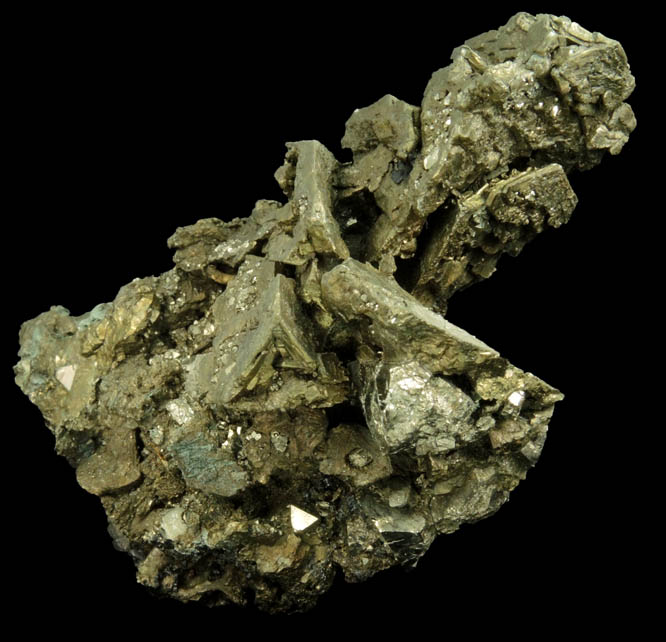Pyrite on Chalcopyrite from French Creek Iron Mines, St. Peters, Chester County, Pennsylvania