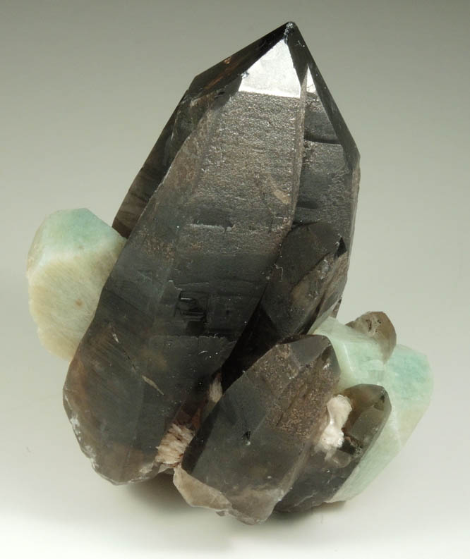 Microcline var. Amazonite with Smoky Quartz from Lake George District, Park County, Colorado