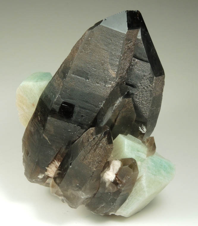 Microcline var. Amazonite with Smoky Quartz from Lake George District, Park County, Colorado