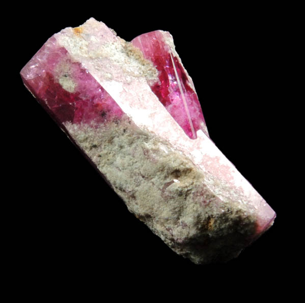 Beryl var. Red Beryl with rhyolite inclusions from Rex Harris' Ruby Violet claim, 1 km north of Bumblebee Mountain, Wah Wah Mountains, Beaver County, Utah