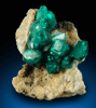 Dioptase on Calcite from Altyn-Tyube, 66 km east of Karagandy, Karaganda Oblast', Kazakhstan (Type Locality for Dioptase)