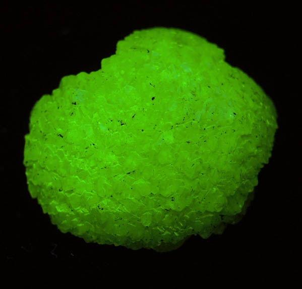 Photo below under shortwave ultraviolet illumination of Adamite from Mina Ojuela, Mapimi, Durango, Mexico Adamite from Mina Ojuela, Mapimi, Durango, Mexico