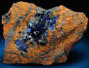 Azurite on Tenorite from Morenci Mine, 4750' level, Lone Star Area, Clifton District, Greenlee County, Arizona